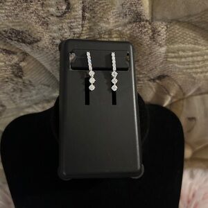 925 Sterling Silver 2.00ctw Moissanite Drop Earrings